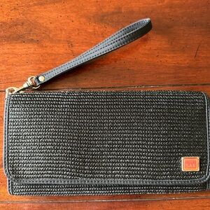 The Sak Black Woven Wristlet